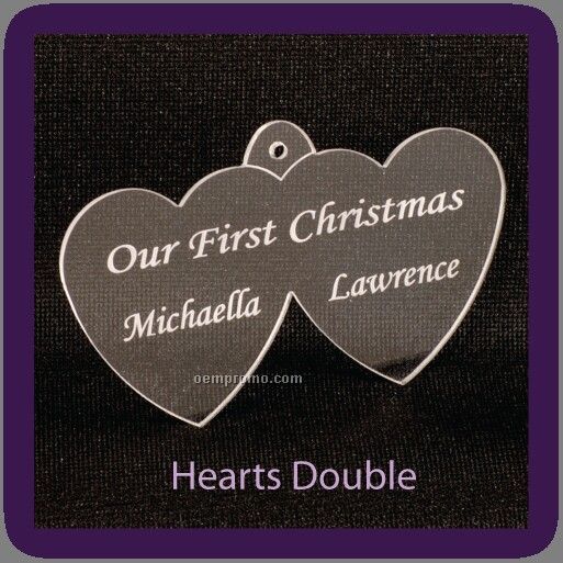 Ornament Custom Laser Engraved & Cut Acrylic Hearts Approx. Size 3