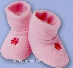 Promotional Fleece Baby Booties With Knit Cuff