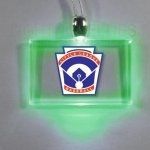 Rectangle Light Up Pendant Necklace W/ Green LED