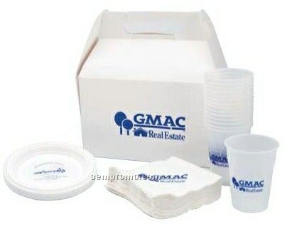 Snack Pack Set With Napkins/ 15 Plastic Plates & 15 Plastic Cups