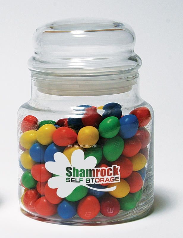 16 Oz. Glass Candy Jar With Bubble Top Lid - Free Rush Service