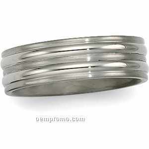 7mm Ladies' Titanium Comfort Fit Wedding Band Ring (Size 7)