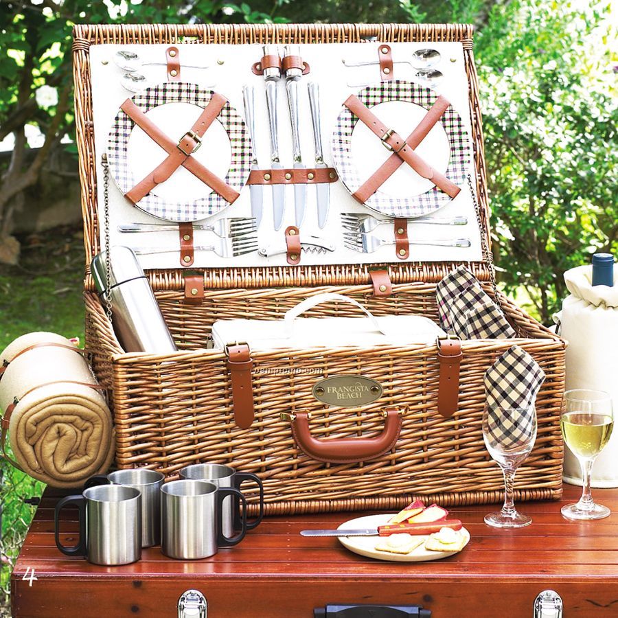 Dorset Picnic Basket For Four With Coffee Set And Blanket