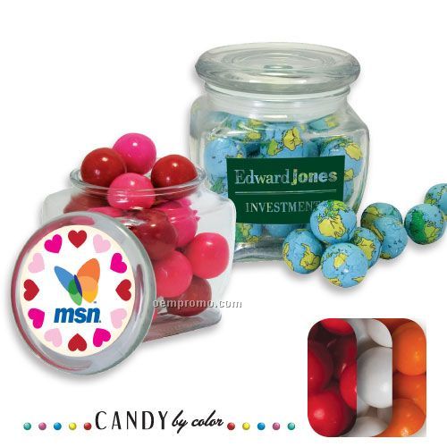 Reusable Glass Spice Jar Filled W/ Gumball
