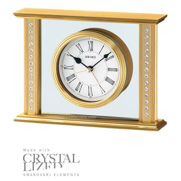 Seiko Mantel Clock With Swarovski Crystals