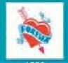 Stock Temporary Tattoo - Forever Heart W/ Blue Banner (2"X2")