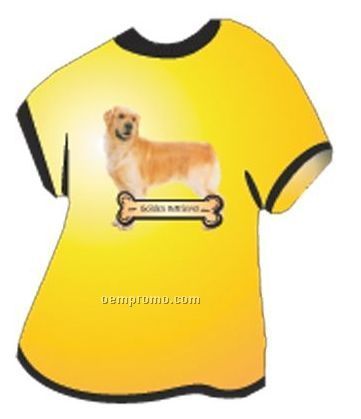 Golden Retriever Dog T Shirt Acrylic Coaster W/ Felt Back