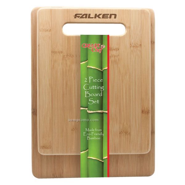 2 PC Bamboo Cutting Board Set