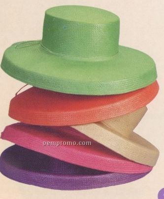 Colored Straw Hat With Down-turned Brim