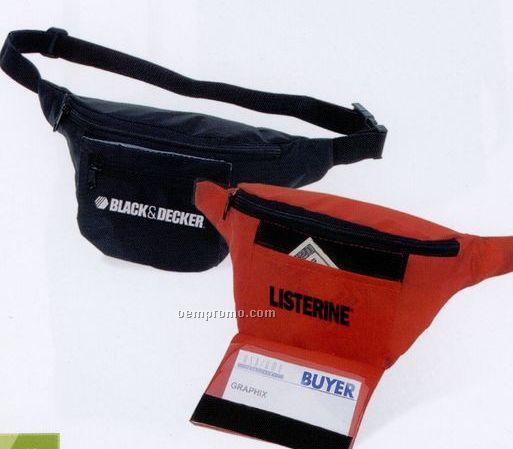 Fanny Pack With Zipper Compartment & Velcro Top Detachable Badge Holder