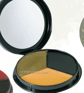Gi Woodland Camouflage 3-color Face Paint Compact With Mirror