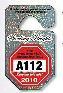 Octagon Glitter Hang Tag Parking Permit (0.035" Glitter )