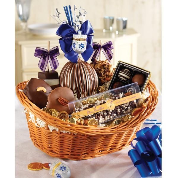 Hanukkah Gift Basket - Driedel/ Caramels/ Candy