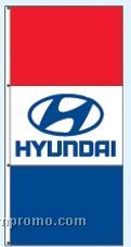 Double Face Dealer Free Flying Drape Flags - Hyundai