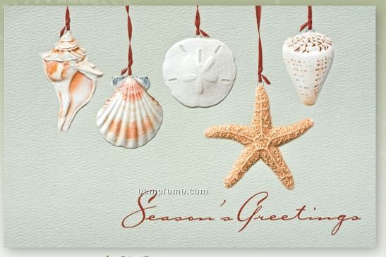 Sea Shells Recycled Holiday Card W/ Lined Envelope