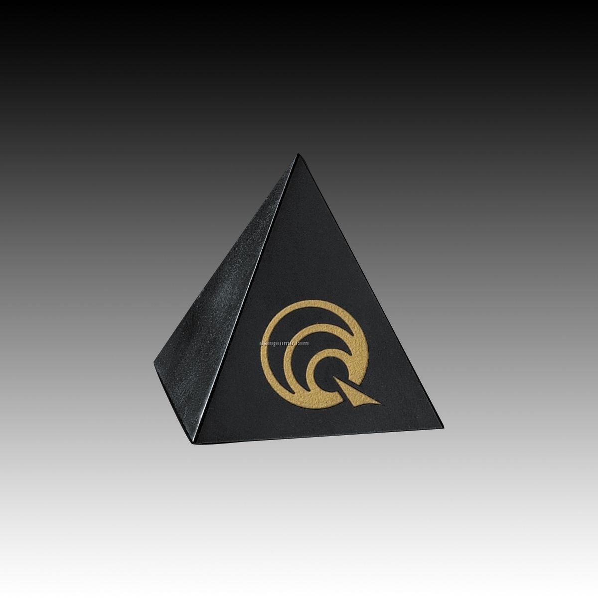 6" Black Genuine Marble Pyramid Award