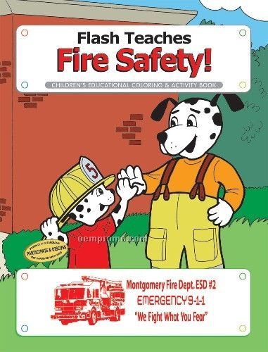 Action Pack Coloring Book W/ Crayons & Sleeve - Flash Teaches Fire Safety