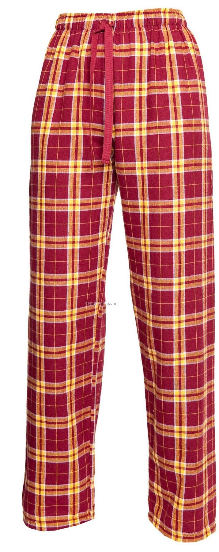 Adult Team Pride Flannel Pant In Maroon Red & Gold Plaid
