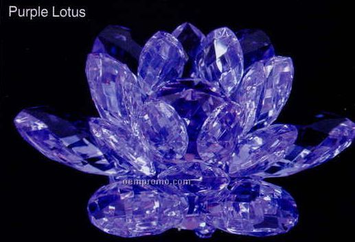 Optic Crystal Purple Lotus Figurine