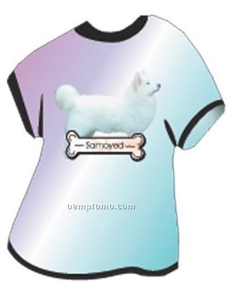 Samoyed Dog T Shirt Acrylic Coaster W/ Felt Back