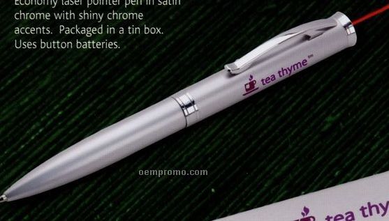 Economy Laser Pointer Pen In Satin Chrome