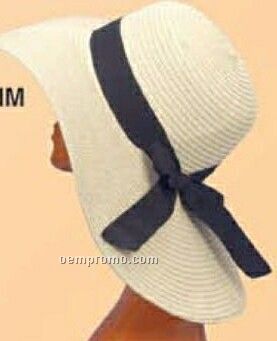 Ladies Straw Hat With 6" Brim