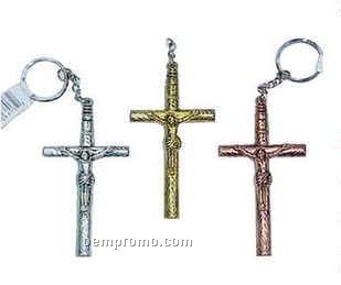 Metal Cross Key Chain & Whistle