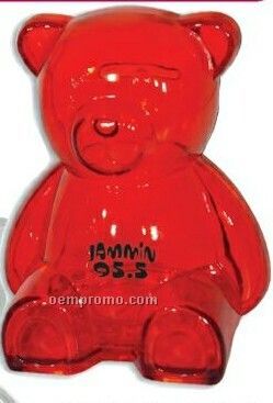 Translucent Red Teddy Bear Bank (Printed)