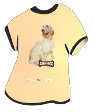 English Setter Dog T Shirt Acrylic Coaster W/ Felt Back