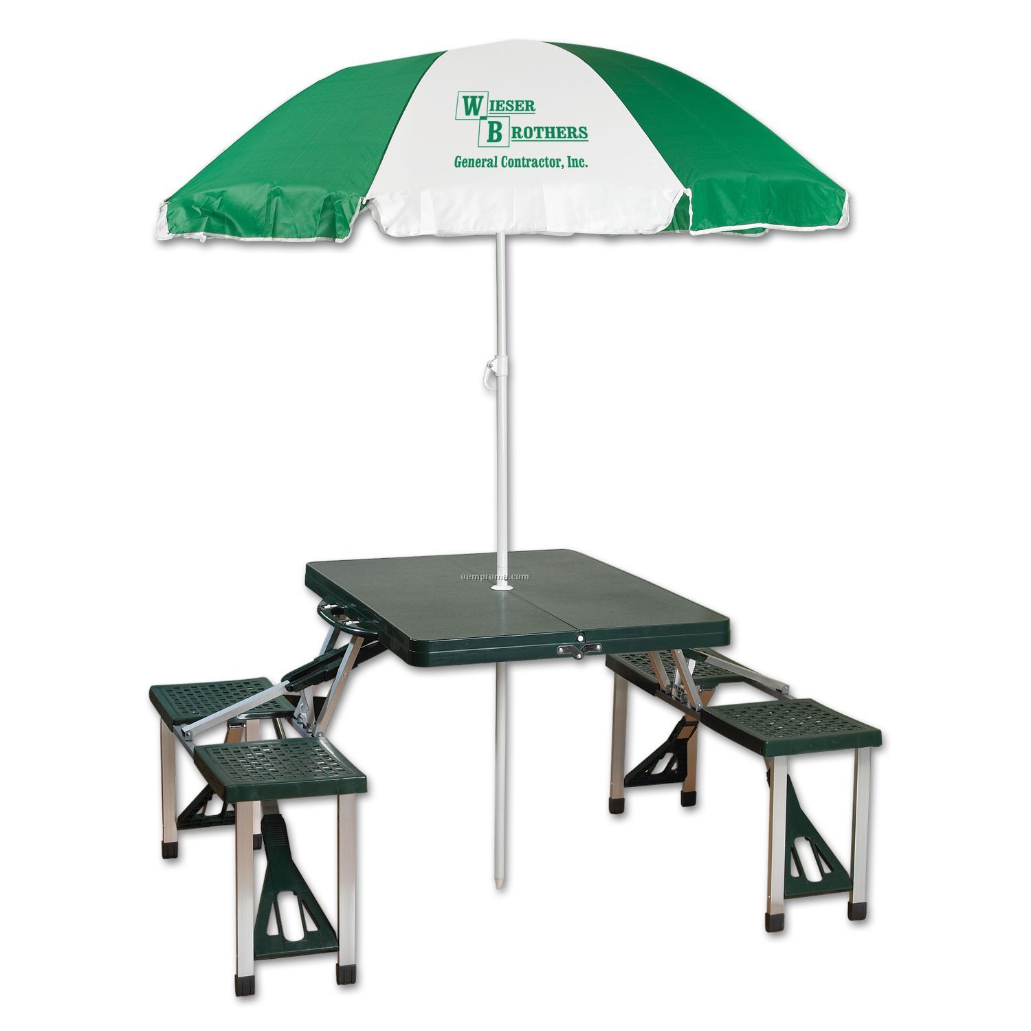 Picnic Table And Umbrella Combo
