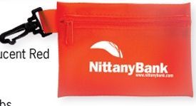 Translucent Red Pvc Pouch W/Clip (Printed)
