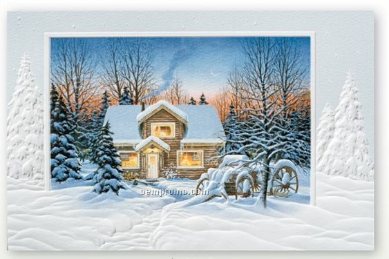 Comforts Of Home Recycled Holiday Card W/ Lined Envelope