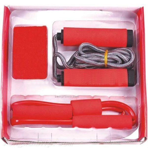 Jump Rope, Spring Exerciser And Wristband Set