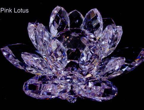 Optic Crystal Pink Lotus Figurine