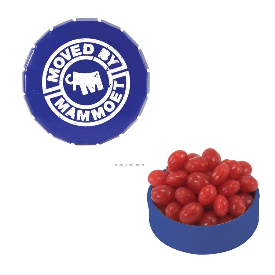 Small Royal Blue Snap-top Mint Tin Filled With Cinnamon Red Hots
