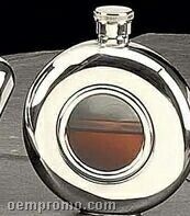 Stainless Steel Chrome Plated Round Flask W/ Glass