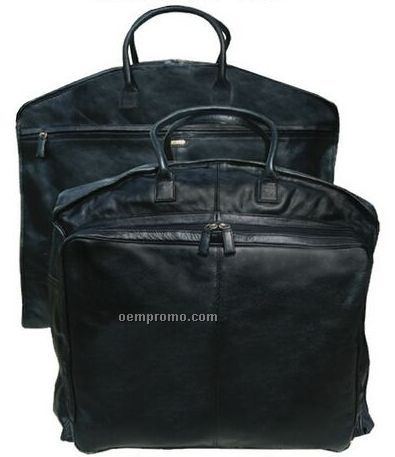 Tan Hand Stained Calf Leather Garment Bag