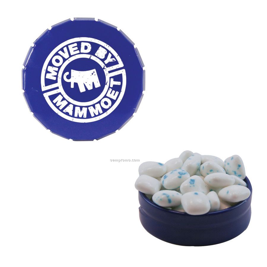Small Royal Blue Snap-top Mint Tin Filled With Sugar Free Gum