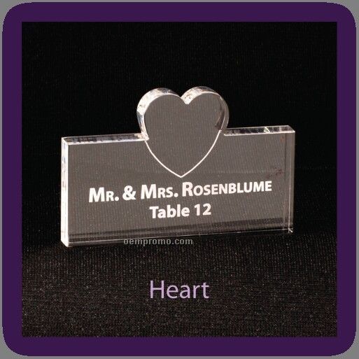 Table Seating Placecards Custom Engraved, Heart Approx. Size 3" X 4"