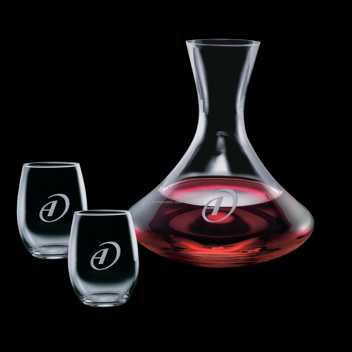 Senderwood Carafe & 2 Stanford Stemless Wine Glasses