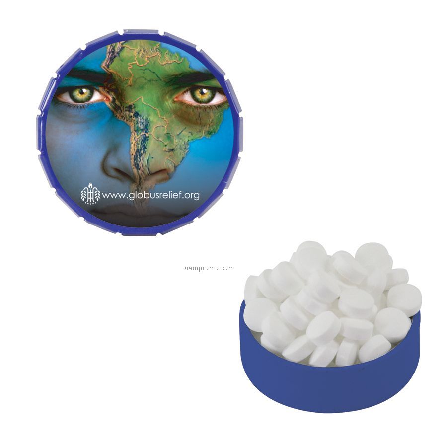 Small Royal Blue Snap-top Mint Tin Filled With Sugar Free Mints