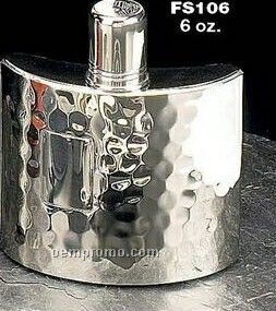 Stainless Steel Chrome Plated Hammered Flask (6 Oz.)