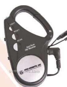 FM/ Weather Band Carabiner Scan Radio With Flashlight