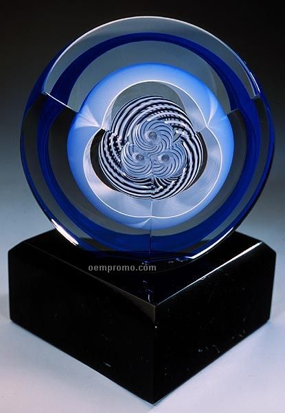 Galaxy Collision Sculpture W/ Marble Base