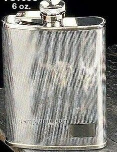 Stainless Steel Chrome Plated Checkered Flask (6 Oz.)