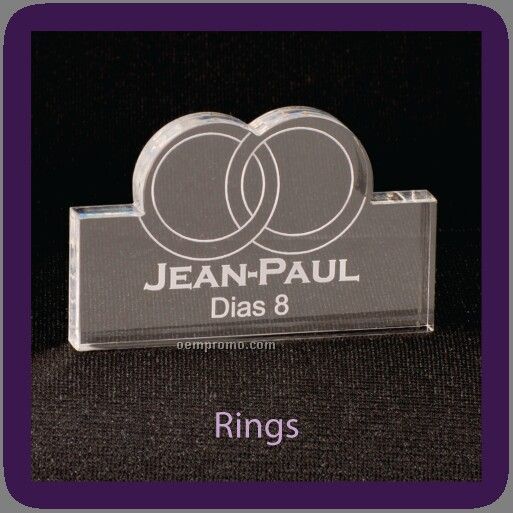 Table Seating Placecards Custom Engraved, Rings Linked Approx. Size 3" X 4"