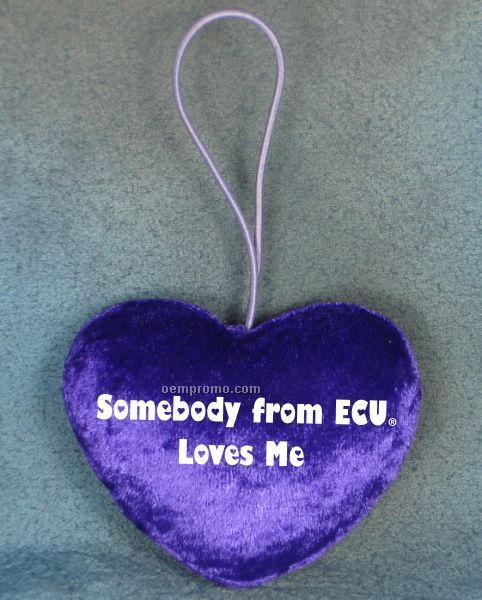 Velour Dangle Heart Ornament - Purple