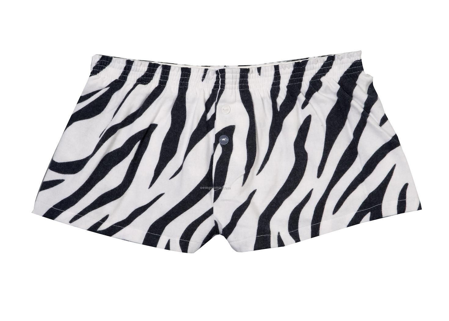 Ladies' Zebra Flannel Bitty Boxer Short