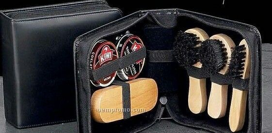 Shoe Shine Kit - Black Leather