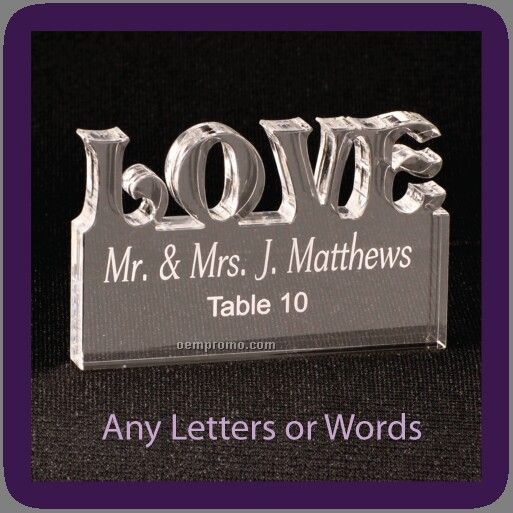 Table Seating Placecards Custom Engraved, Any Word Approx. Size 3" X 4"